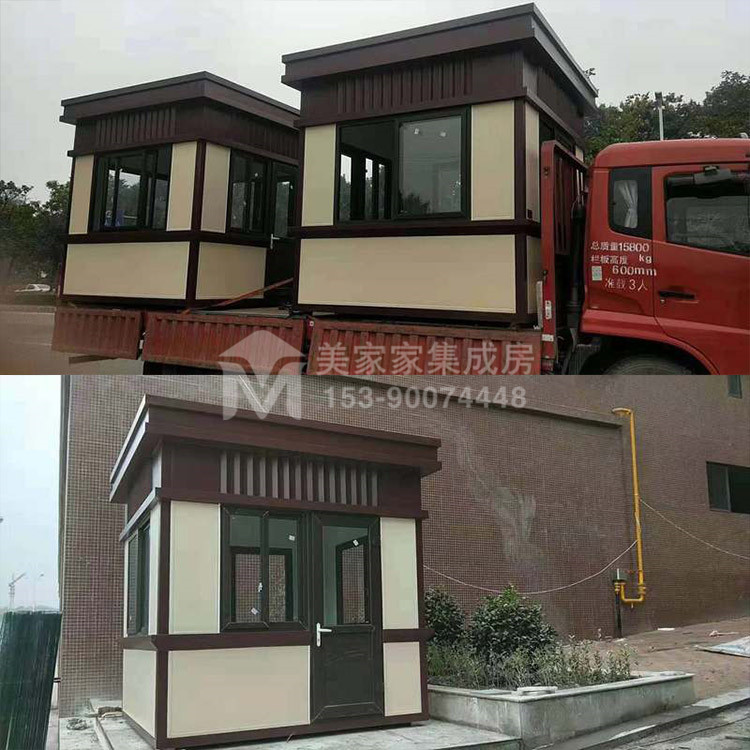 简阳真石漆艺术钢结构岗亭产品图5