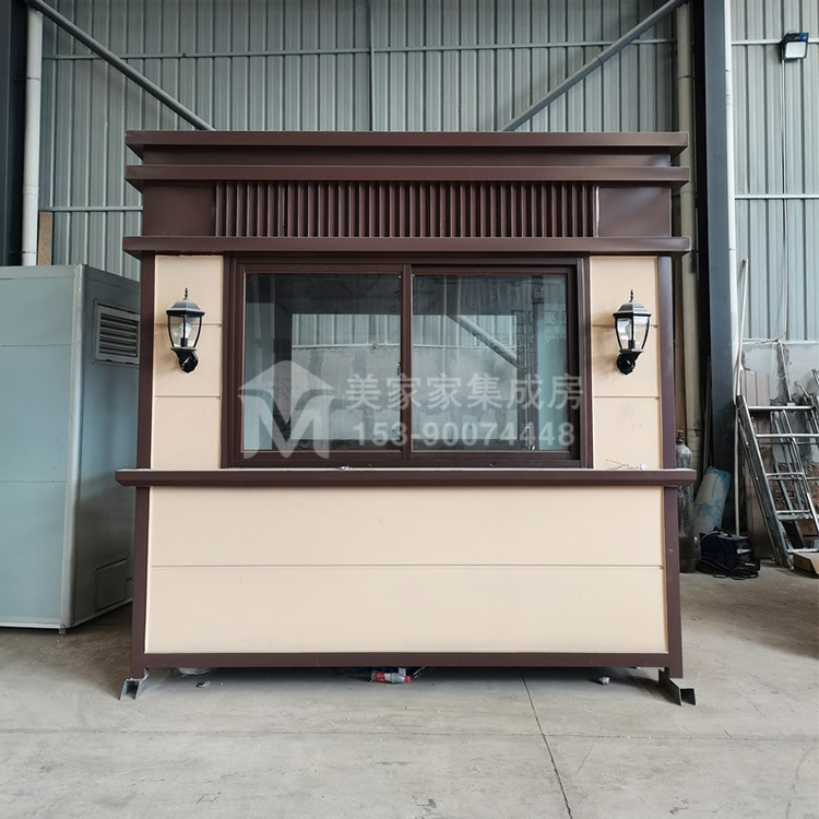 简阳真石漆艺术钢结构岗亭产品图1